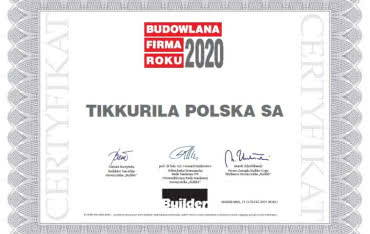 Tikkurila "Budowlaną Firmą Roku 2020". Remigiusz Skąpski "Osobowością Branży 2020"