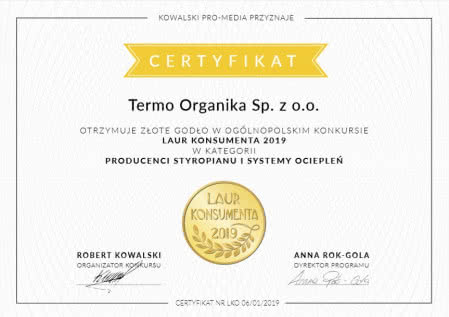 Laur Konsumenta 2019 Termo Organika. Laur Konsumenta 2019 Termo Organika.